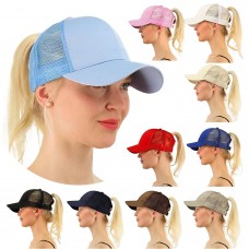 New Ponytail Baseball Cap Mujer Messy Bun Tennis Hat Adjustable Mesh Snapback  eb-85139148